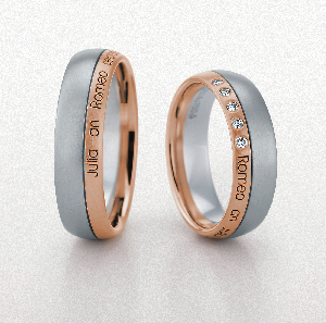 Laser Engraved Wedding Rings